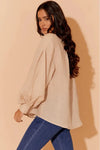 Sofia Longline Linen Top Cream