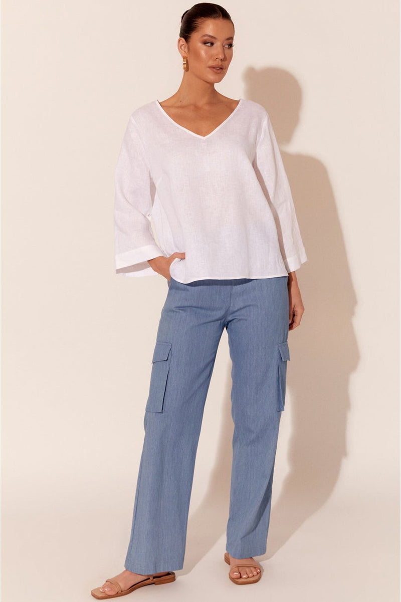 Demi Linen Top White