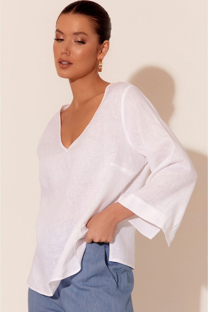 Demi Linen Top White