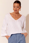 Demi Linen Top White