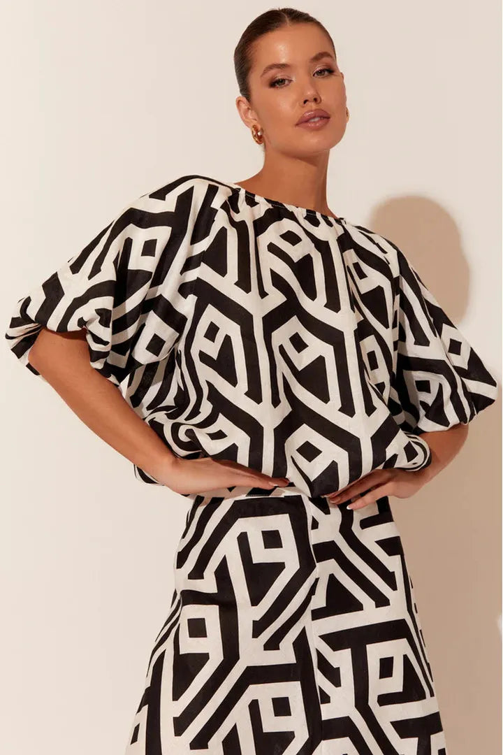 Micah Top Geo Print
