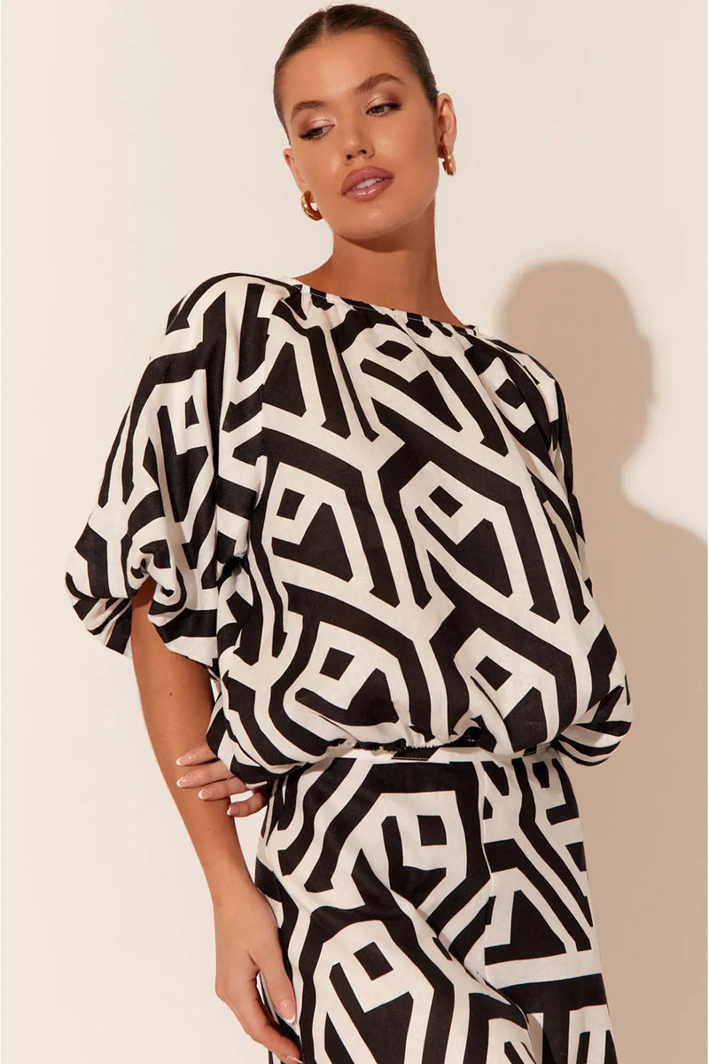 Micah Top Geo Print