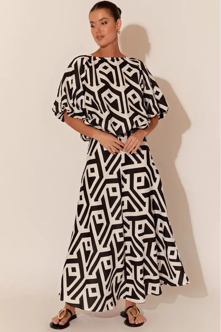 Lena Skirt Geo Print