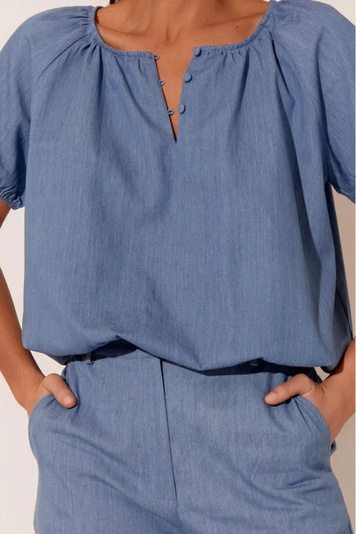 Willa Puff Top Blue