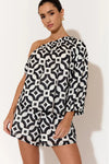 Elaine Geometric One Shoulder Top Print