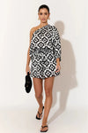 Elaine Geometric One Shoulder Top Print