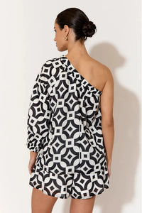 Elaine Geometric One Shoulder Top Print