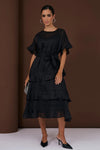 Alana Ramie Midi Dress Black