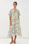 Alana Floral Ramie Midi Dress