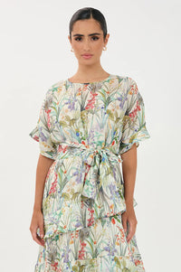 Alana Floral Ramie Midi Dress
