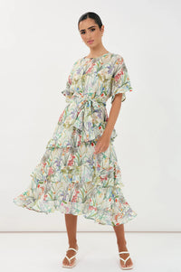 Alana Floral Ramie Midi Dress