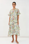 Alana Floral Ramie Midi Dress