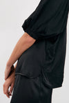 Amelia Satin Top Black