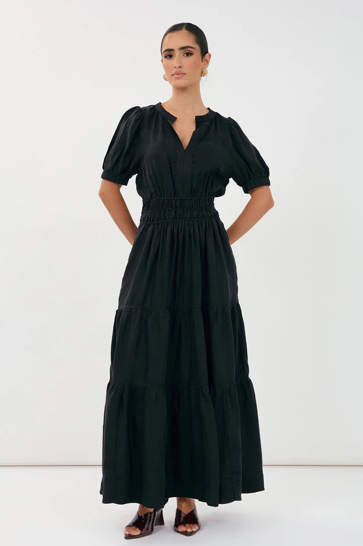 Violette Cupro Maxi Dress Black