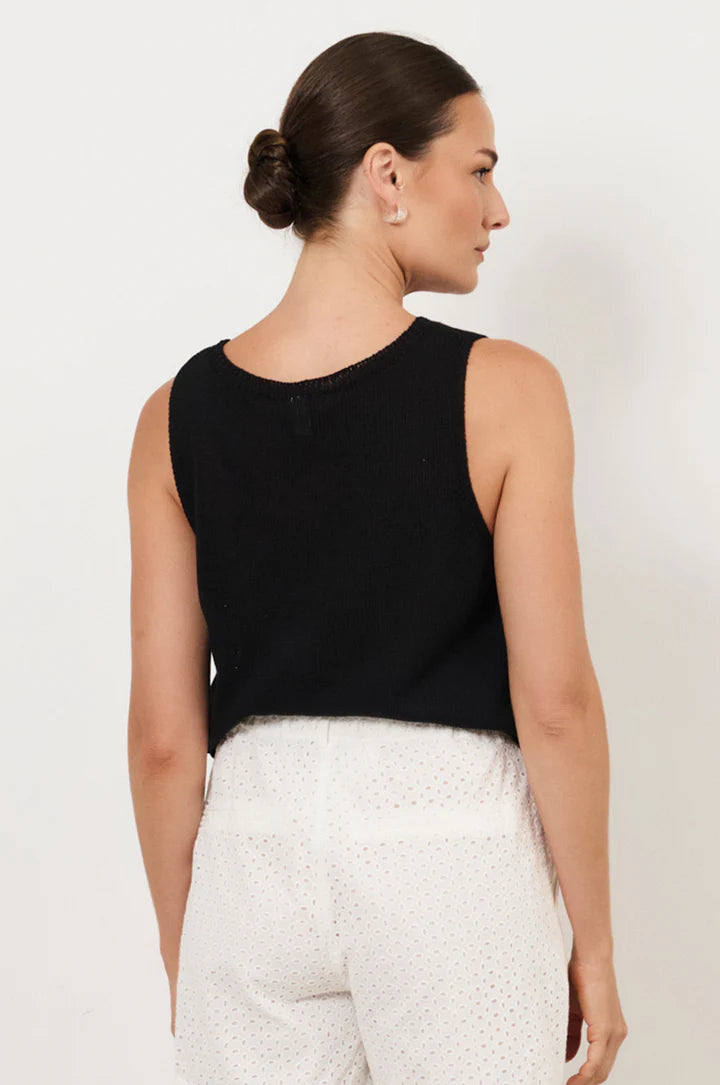 Beau Sleeveless Knit Top Black