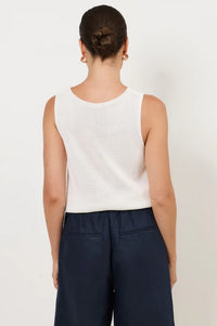 Beau Sleeveless Knit Top White