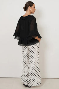 Fleur Frill Top Black