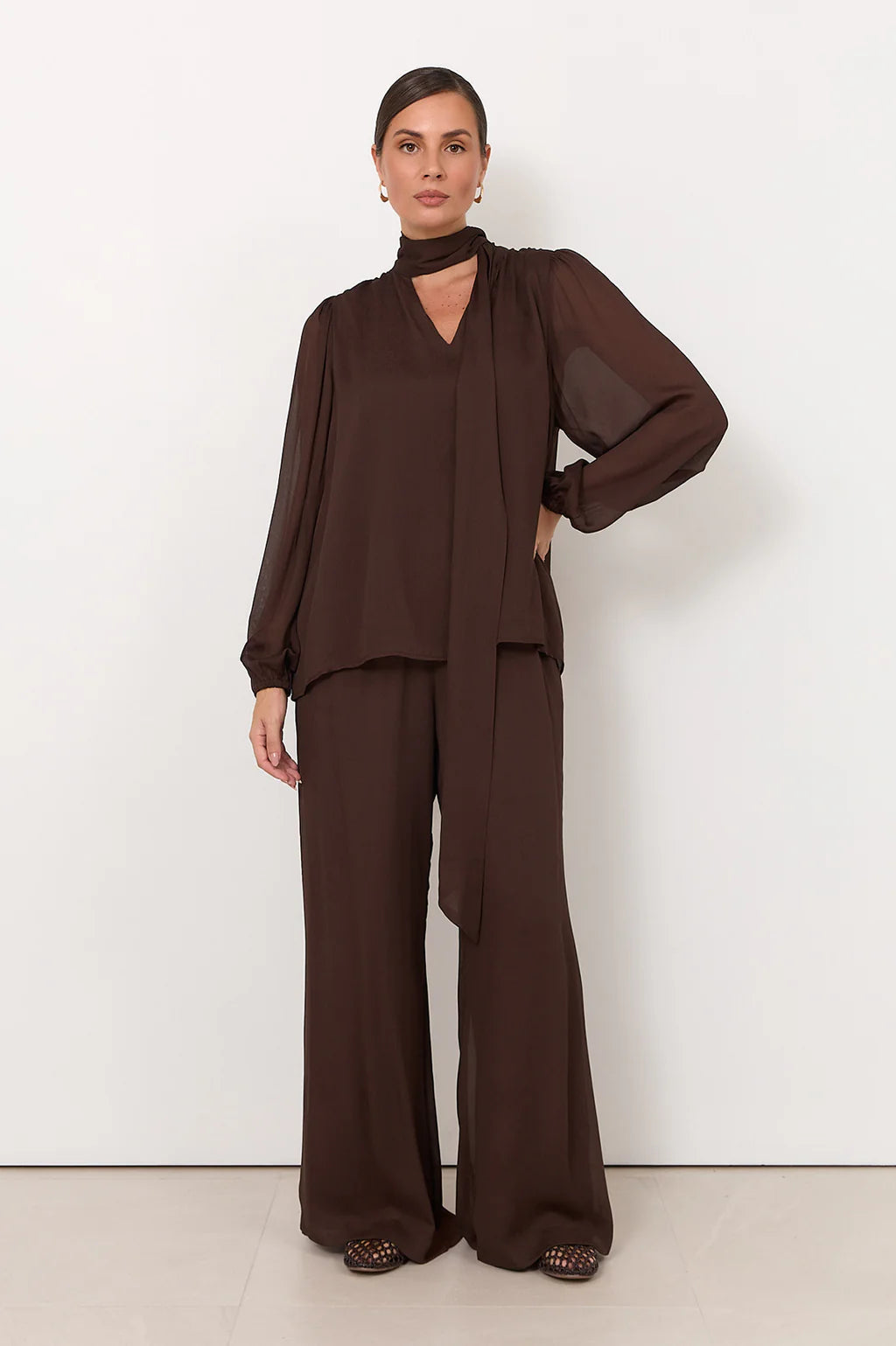 Penelope Long Sleeve Top Chocolate