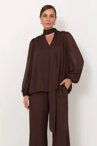 Penelope Long Sleeve Top Chocolate