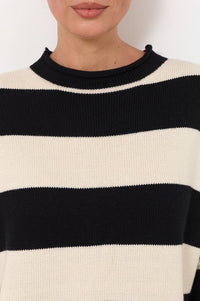 Lucille Long Sleeve Knit Jumper Black/Cream