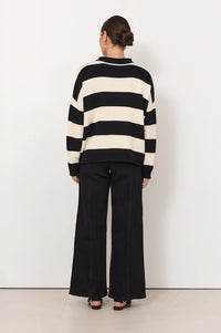 Lucille Long Sleeve Knit Jumper Black/Cream