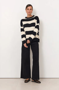 Lucille Long Sleeve Knit Jumper Black/Cream