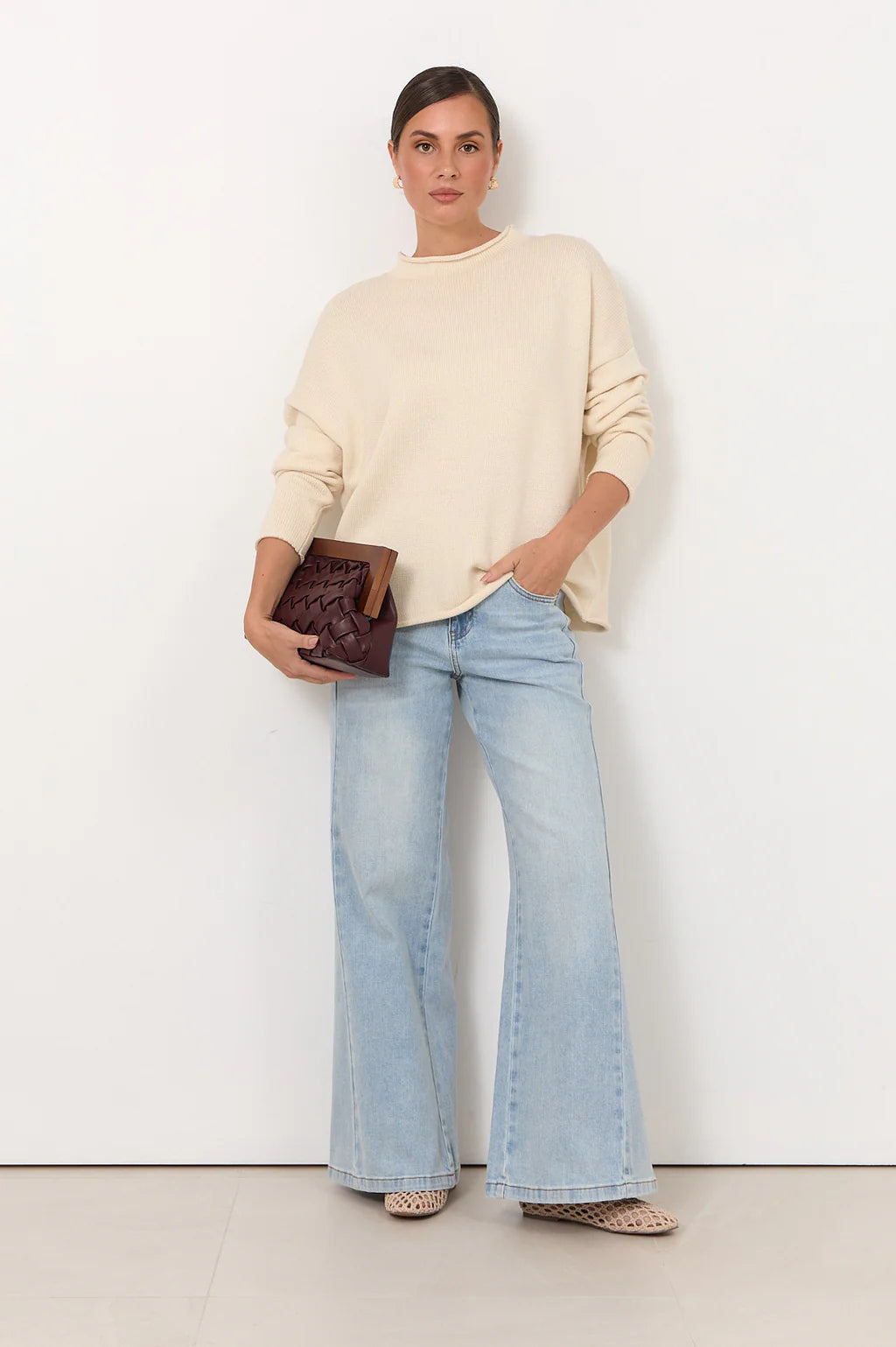 Lucille Long Sleeve Knit Jumper Cream