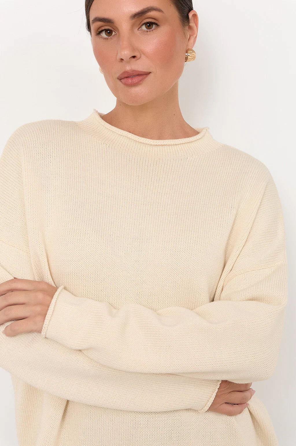 Lucille Long Sleeve Knit Jumper Cream