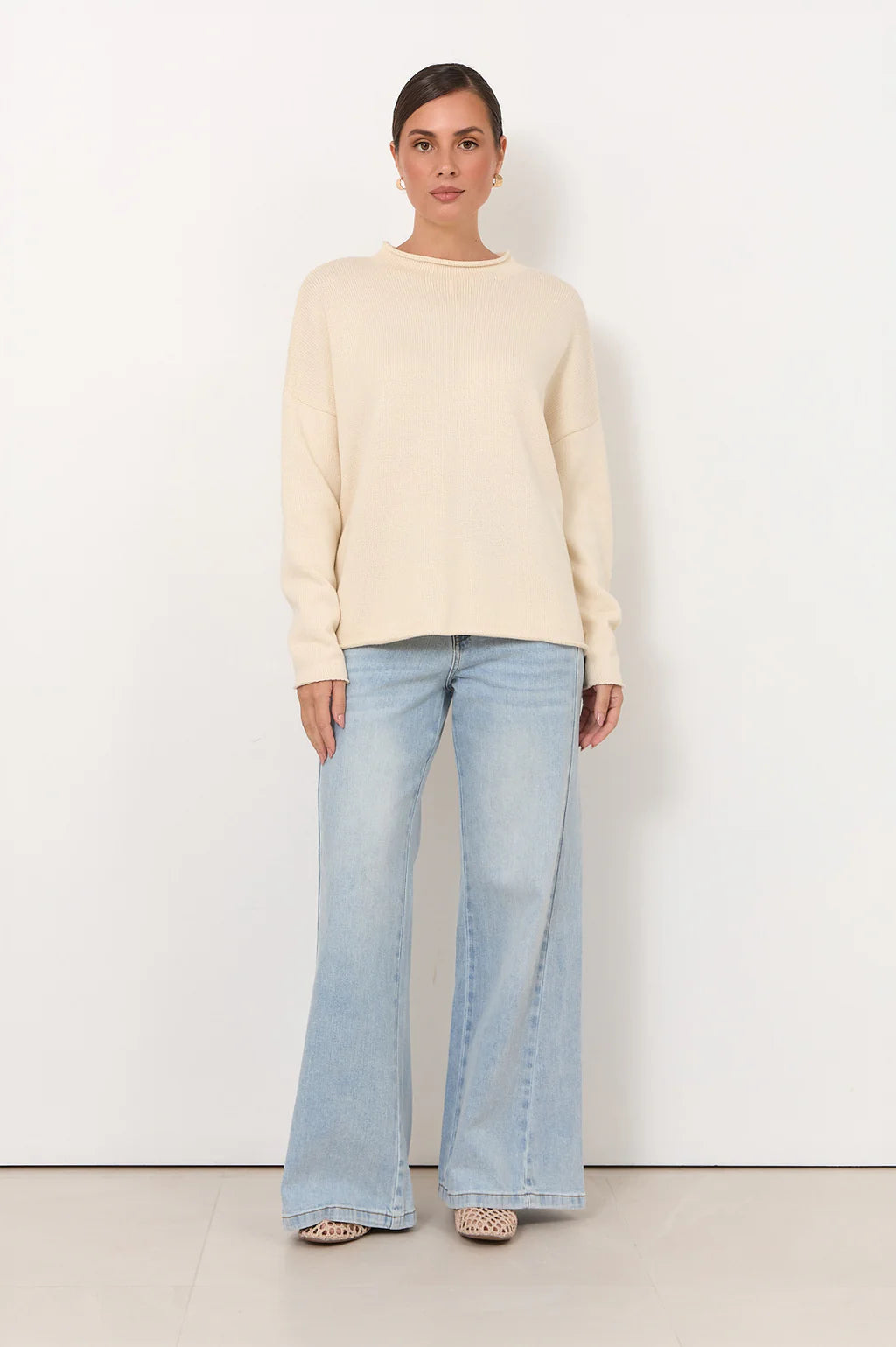 Lucille Long Sleeve Knit Jumper Cream