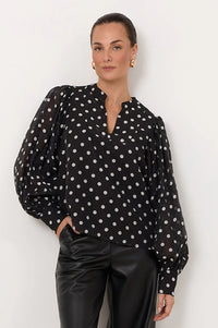 Miranda Long Sleeve Top Black Spot