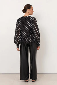 Miranda Long Sleeve Top Black Spot