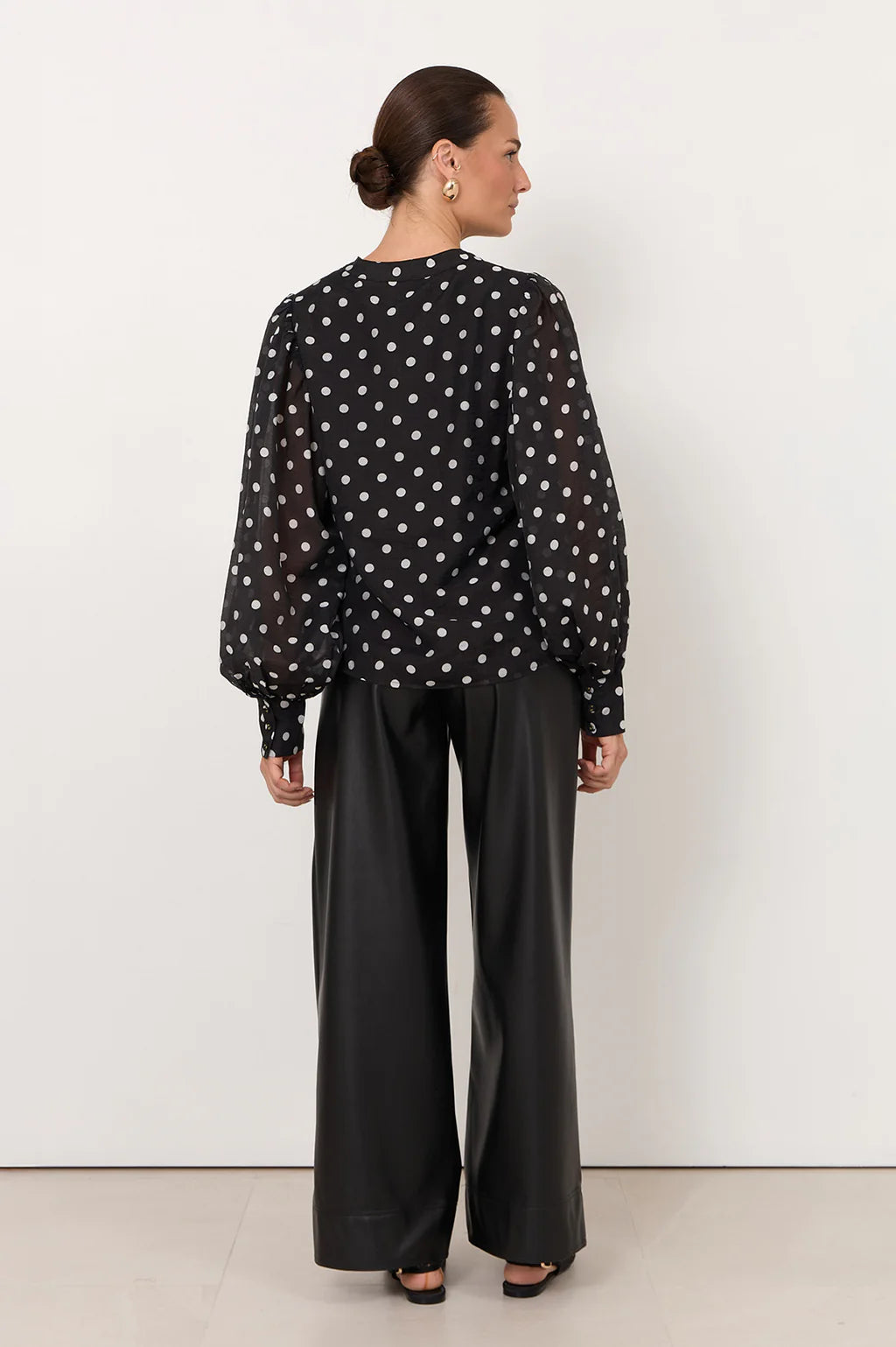 Miranda Long Sleeve Top Black Spot
