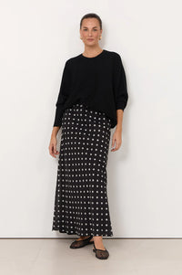 Mae Maxi Skirt Black Spot
