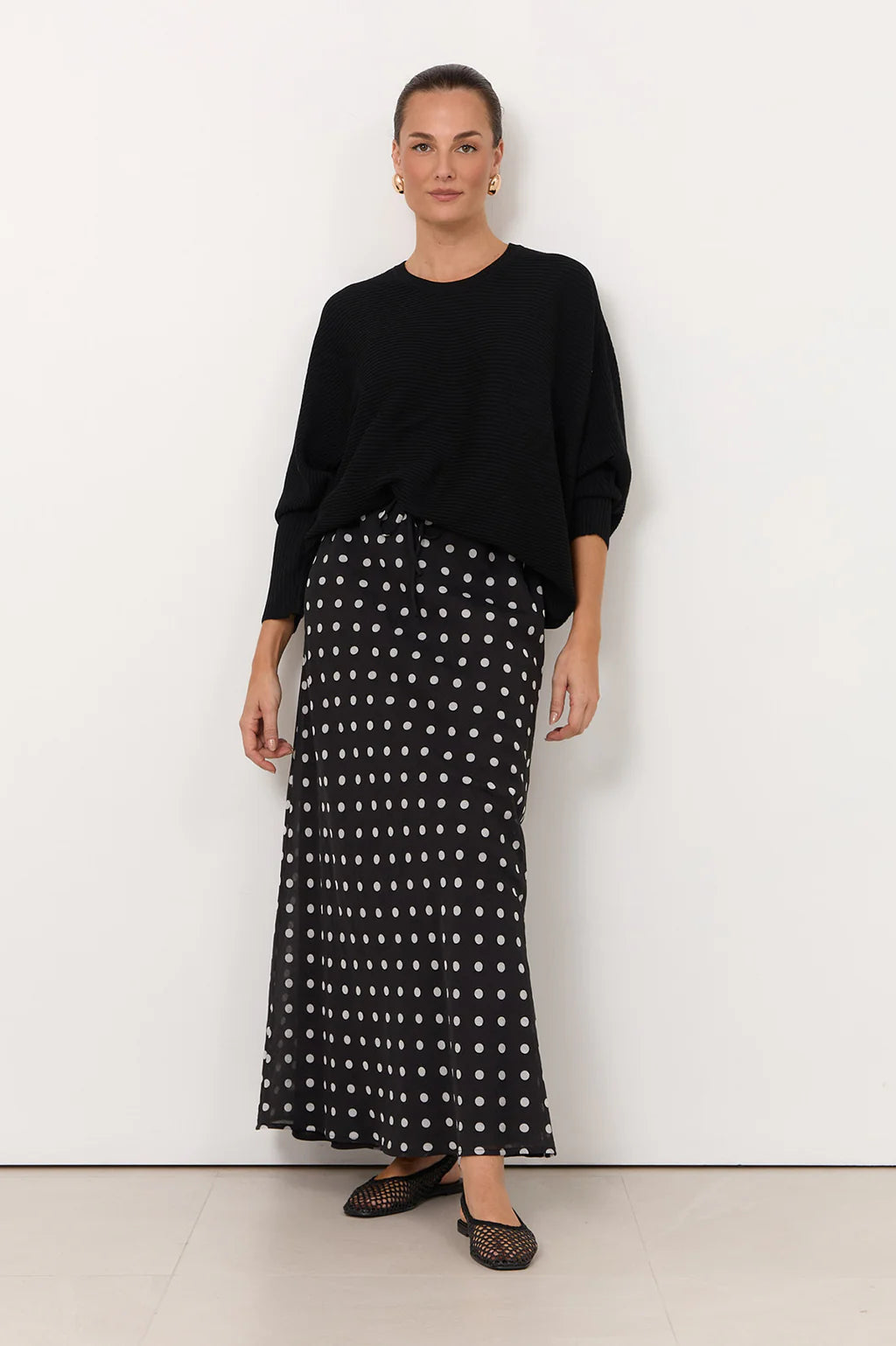 Mae Maxi Skirt Black Spot