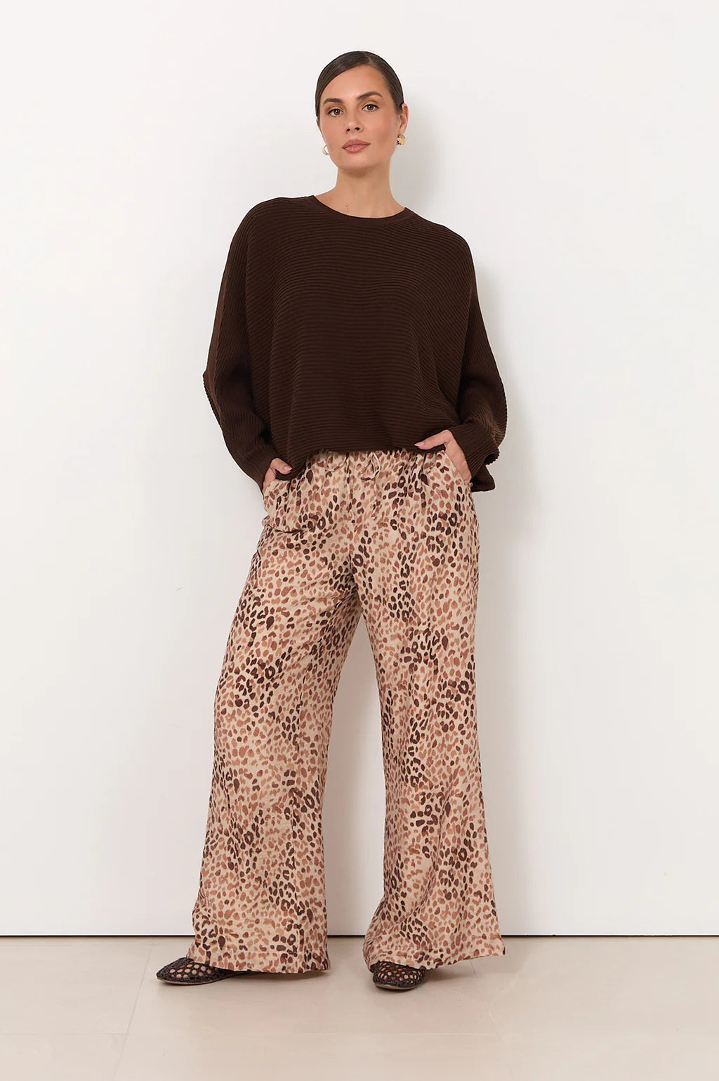 Asani Wide Leg Pants Leopard