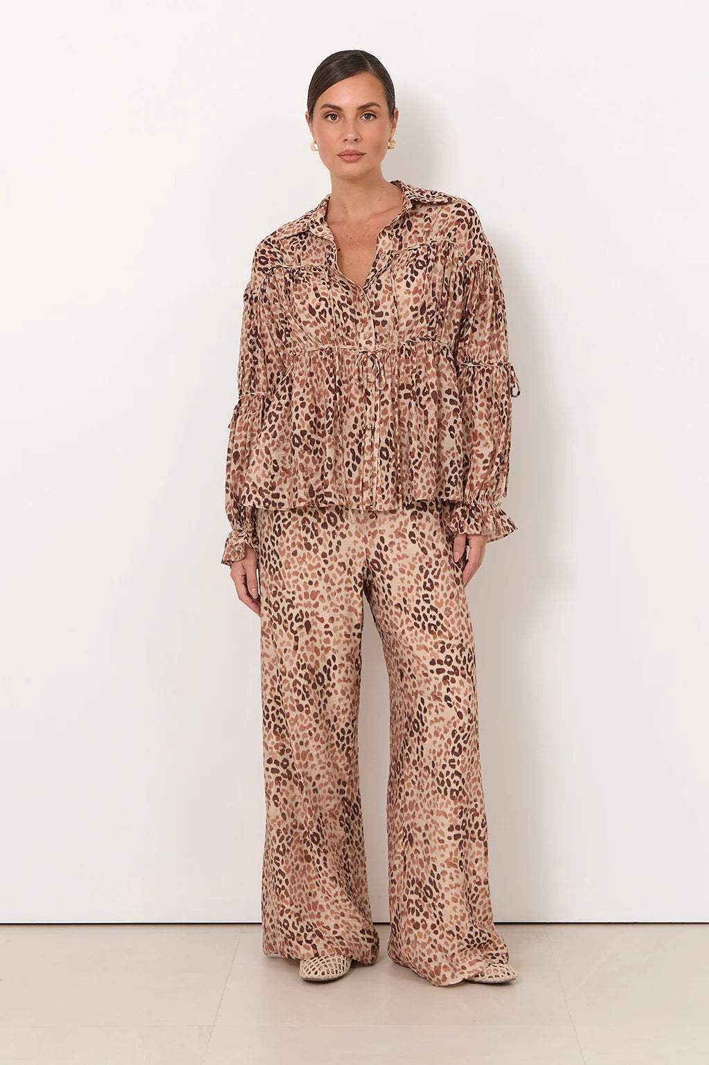 Asani Wide Leg Pants Leopard