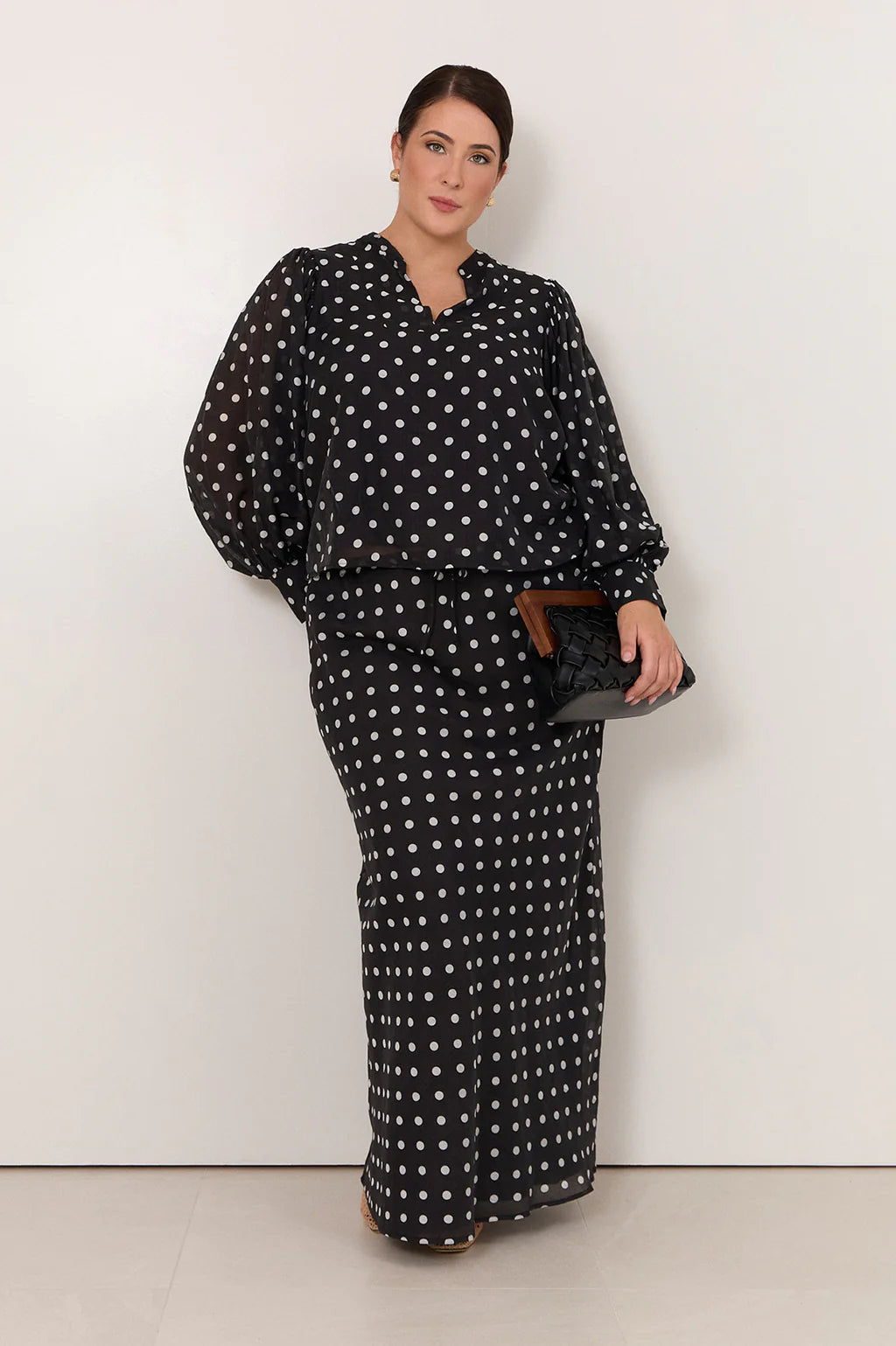 Mae Maxi Skirt Black Spot
