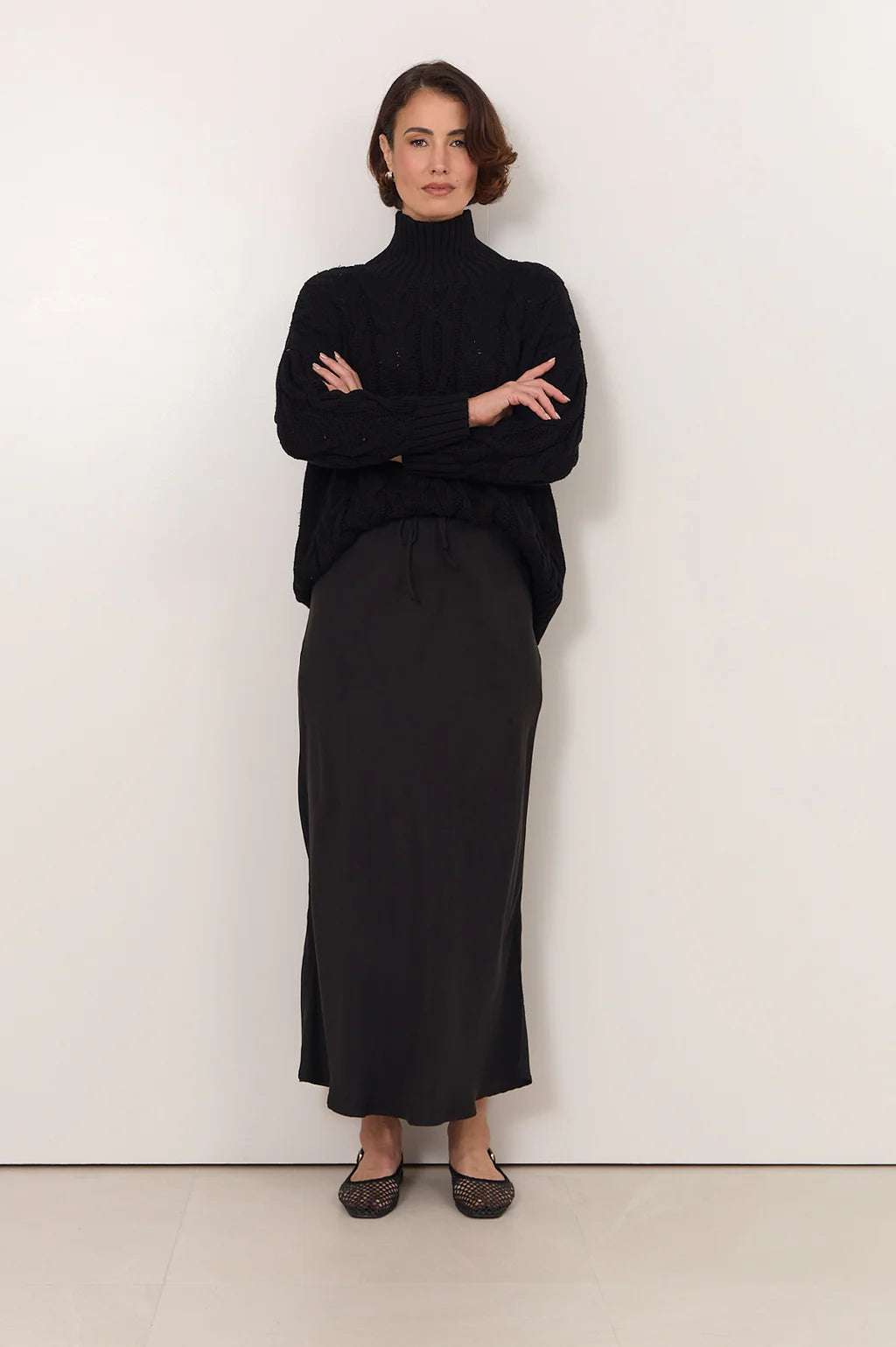 Jess Cupro Skirt Black