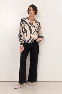 Addison Zebra Print Long Sleeve Top