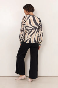 Addison Zebra Print Long Sleeve Top