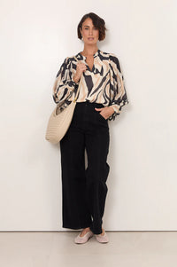 Addison Zebra Print Long Sleeve Top
