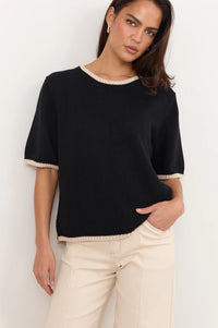 Brigitte Contrast Trim Knit Black
