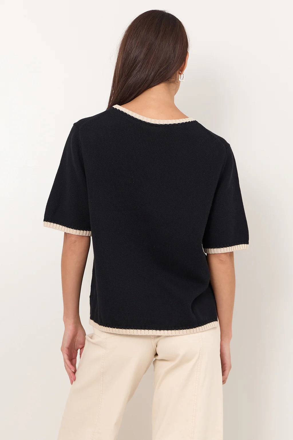 Brigitte Contrast Trim Knit Black