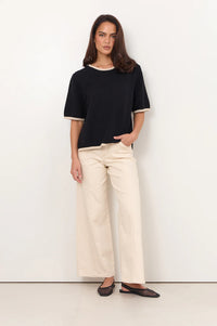 Brigitte Contrast Trim Knit Black