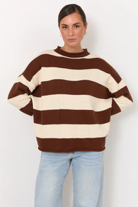 Lucille Long Sleeve Knit Jumper Choc/Cream