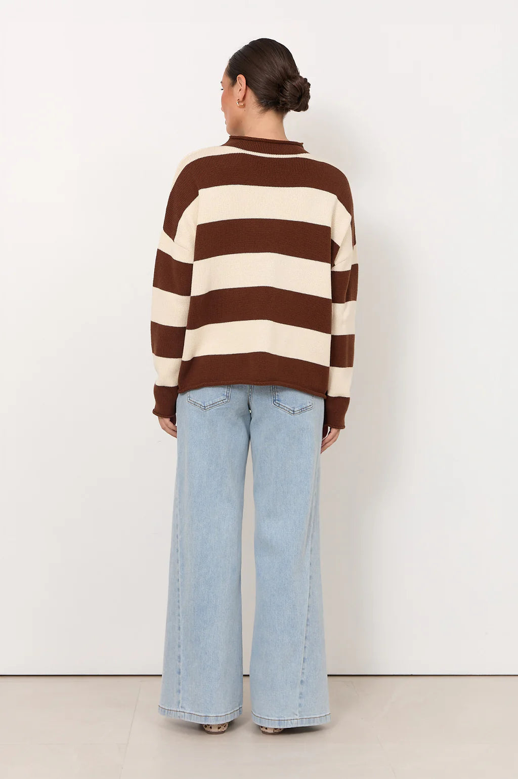 Lucille Long Sleeve Knit Jumper Choc/Cream