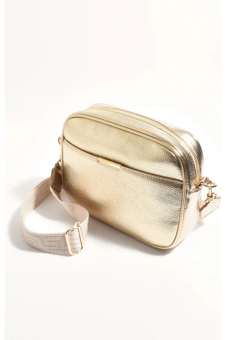 Geo Webbing Bag Strap Nude