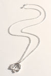 Long Pansy Pendant Necklace Silver
