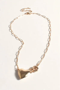 Mini Heart Fob Necklace Gold