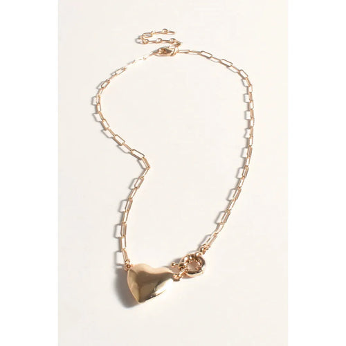 Mini Heart Fob Necklace Gold